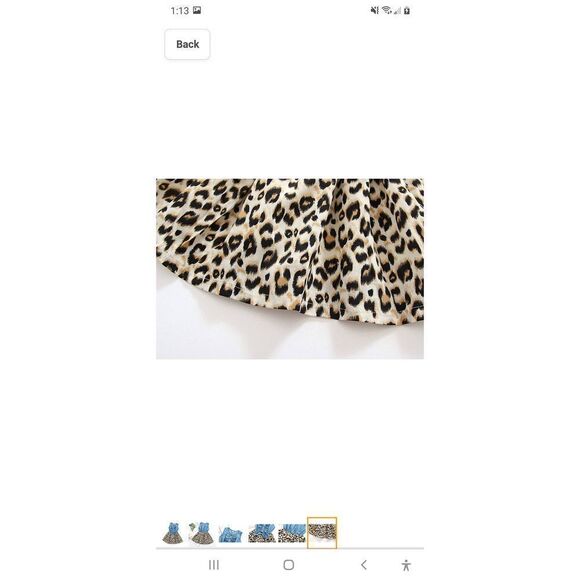 New Sz 90 (2T) MingAo Denim Cheetah Leopard Animal Print Dress Elastic Waist - Picture 8 of 11
